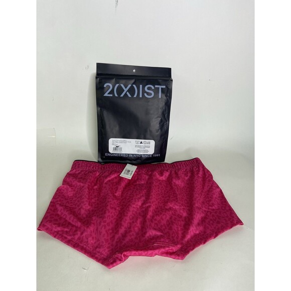 2xist Sliq Mood Low Rise Trunk Boxer Briefs Underwear Pink Leopard Mens Size S - Picture 2 of 5